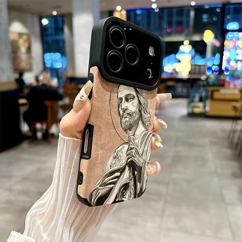 The Jesus portrait pattern phone case is made of TPU and leather with a delicate touch that is skin friendly like velvet, suitable for Apple 17 16 15 14 13 12 11 Pro Max Plus X XS Max The Jesus portrait pattern phone case is made of TPU and leather with a delicate touch that is skin friendly like velvet, suitable for Apple 17 16 15 14 13 12 11 Pro Max Plus X XS Max