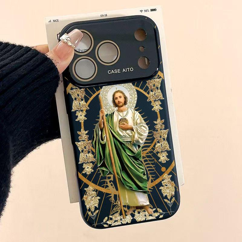 Jesus Pattern Dopamine Ins Style Smartphone Case for iPhone 12-17, Lens-Compatible, Touch-Ready, Ultra Skin-Friendly, All-Inclusive Lens Protection, Handheld Mobile Phone Accessory, Iphone 17 Jesus Pattern Dopamine Ins Style Smartphone Case for iPhone 12-17, Lens-Compatible, Touch-Ready, Ultra Skin-Friendly, All-Inclusive Lens Protection, Handheld Mobile Phone Accessory, Iphone 17