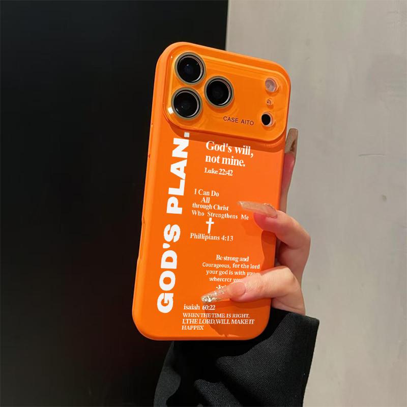 GOD’S PLAN Dopamine Ins Style Solid Color Phone Case It has been endowed with spiritual symbolic significance with Ultra Skin friendly Touch, All Inclusive Lens Phone Case Suitable for Apple 17 16 15 14 13 12 GOD’S PLAN Dopamine Ins Style Solid Color Phone Case It has been endowed with spiritual symbolic significance with Ultra Skin friendly Touch, All Inclusive Lens Phone Case Suitable for Apple 17 16 15 14 13 12