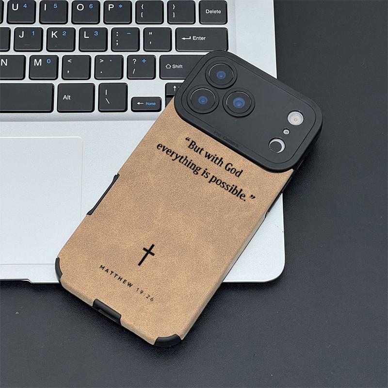 Matthew 19:26 Chapter Fine Hole Imitation Fur Phone Case for iPhone 17 16 15 14 13 12 11 Pro Max Plus X XS Max Anti-Drop Protection Matthew 19:26 Chapter Fine Hole Imitation Fur Phone Case for iPhone 17 16 15 14 13 12 11 Pro Max Plus X XS Max Anti-Drop Protection