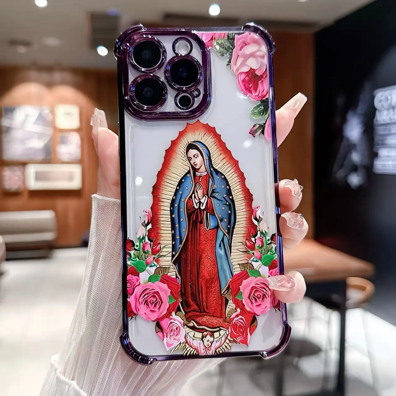 Virgin Mary Flower Mobile Phone Case