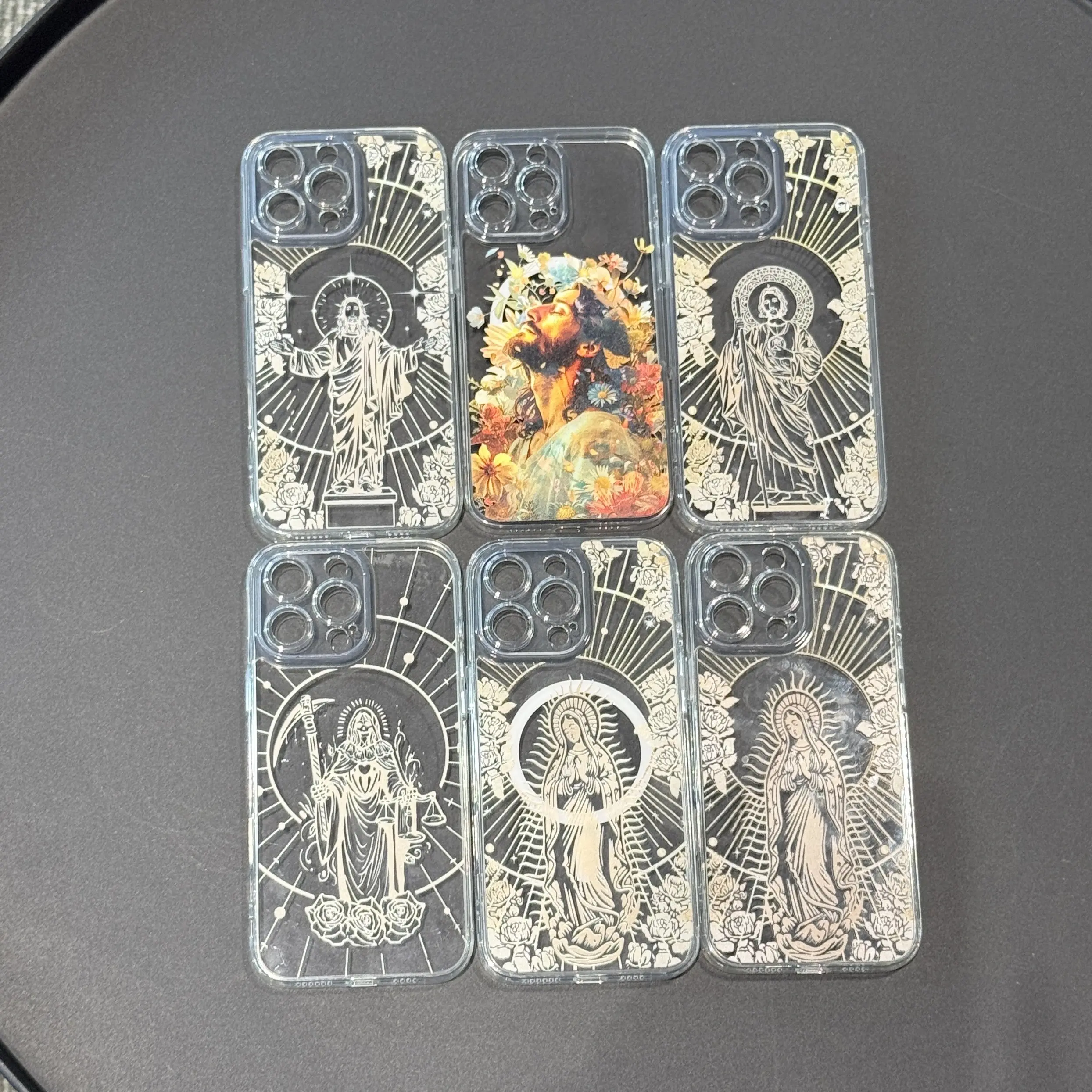 Virgin Mary Pattern Clear TPU Phone Case