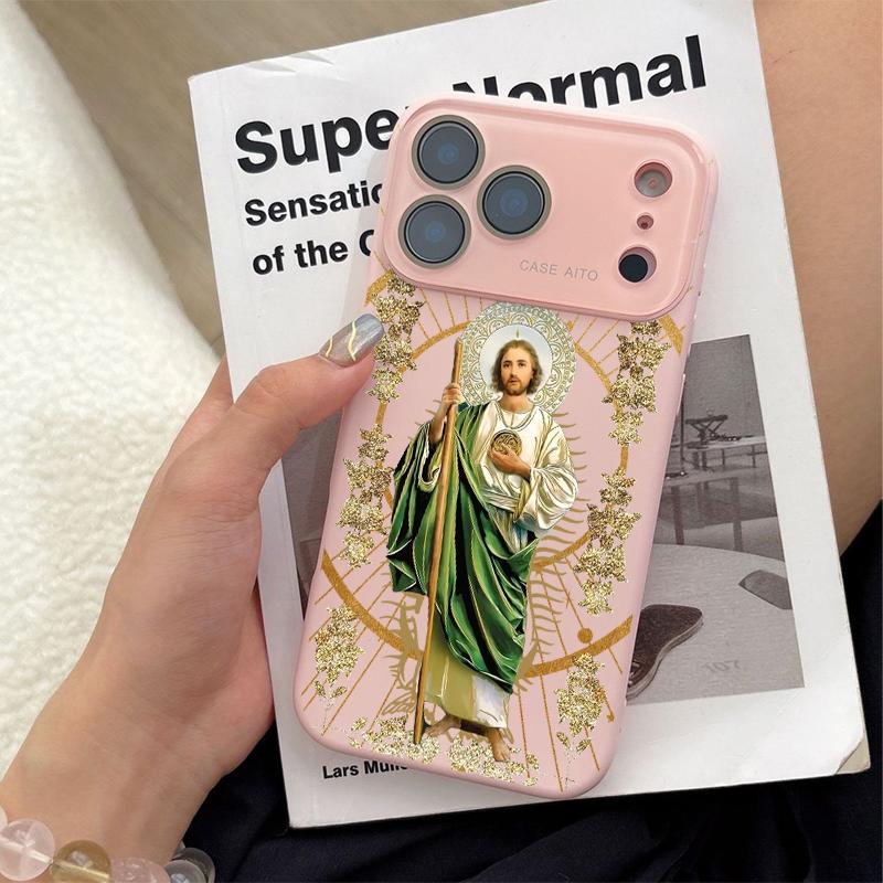 Jesus Pattern Dopamine Ins Style Smartphone Case for iPhone 12-17, Lens-Compatible, Touch-Ready, Ultra Skin-Friendly, All-Inclusive Lens Protection, Handheld Mobile Phone Accessory, Iphone 17 Jesus Pattern Dopamine Ins Style Smartphone Case for iPhone 12-17, Lens-Compatible, Touch-Ready, Ultra Skin-Friendly, All-Inclusive Lens Protection, Handheld Mobile Phone Accessory, Iphone 17