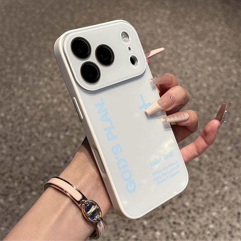 God's Plan Print Case. Retro Dot Crystal Finish Protective Shell for iPhone Series (17,16,15,14,13,12,11 Plus Pro Max) - Minimalist Skin-Feel, Premium Skin-Friendly Texture, Solid Cover for Chic Luxurious Device Elevation