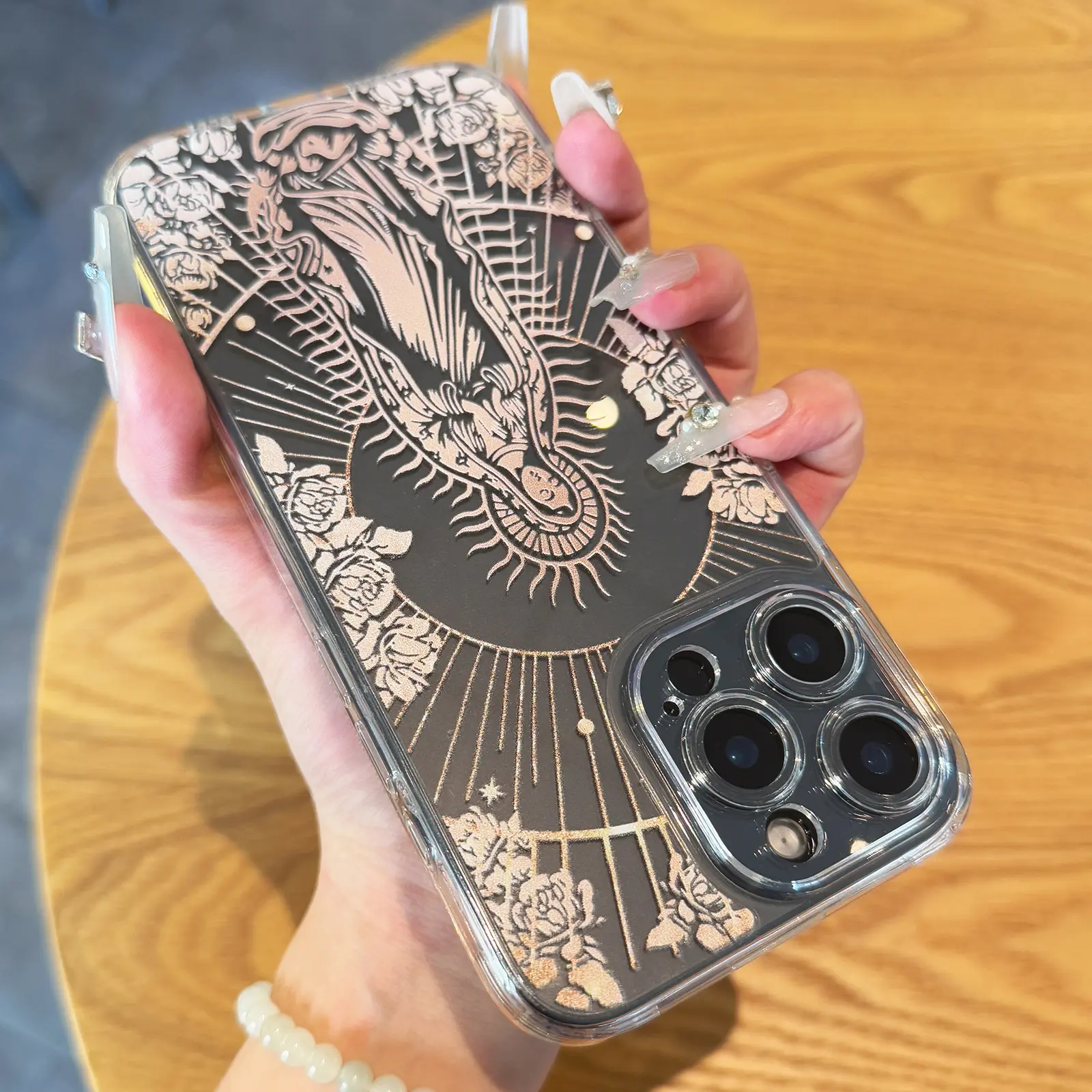 Virgin Mary Pattern Clear TPU Phone Case