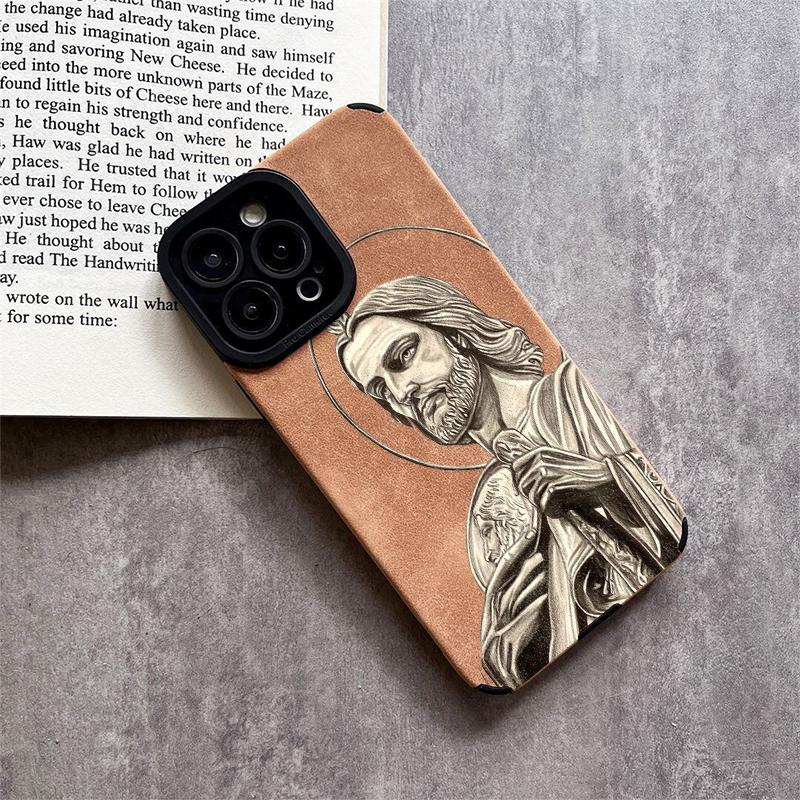 The Jesus portrait pattern phone case is made of TPU and leather with a delicate touch that is skin friendly like velvet, suitable for Apple 17 16 15 14 13 12 11 Pro Max Plus X XS Max The Jesus portrait pattern phone case is made of TPU and leather with a delicate touch that is skin friendly like velvet, suitable for Apple 17 16 15 14 13 12 11 Pro Max Plus X XS Max