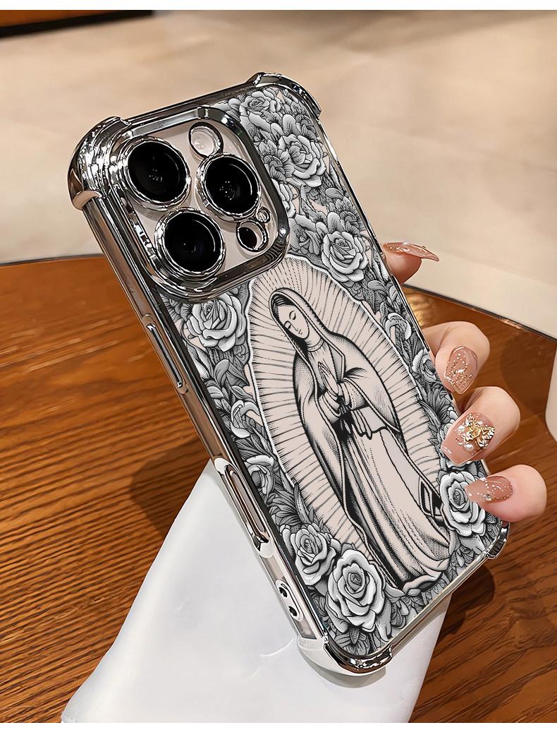 Our Lady of Guadalupe Rose Phone Case for iPhone 18 ProMax 17Air 16 15Plus 14 13 12Pro, for Samsung Galaxy S25 S24 S23 S22, Catholic Faith Shockproof Cover, Coquette Christian Aesthetic Case with Clover Lanyard,Perfect Gift for Her.HY74 Our Lady of Guadalupe Rose Phone Case for iPhone 18 ProMax 17Air 16 15Plus 14 13 12Pro, for Samsung Galaxy S25 S24 S23 S22, Catholic Faith Shockproof Cover, Coquette Christian Aesthetic Case with Clover Lanyard,Perfect Gift for Her.HY74