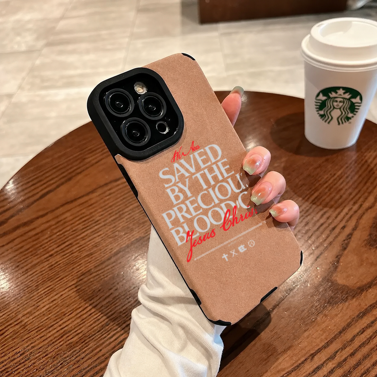 Blood of Jesus Christ Leather iPhone Case
