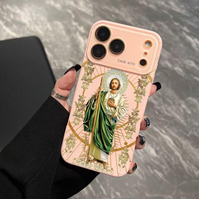 Jesus Pattern Dopamine Ins Style Smartphone Case for iPhone 12-17, Lens-Compatible, Touch-Ready, Ultra Skin-Friendly, All-Inclusive Lens Protection, Handheld Mobile Phone Accessory, Iphone 17 Jesus Pattern Dopamine Ins Style Smartphone Case for iPhone 12-17, Lens-Compatible, Touch-Ready, Ultra Skin-Friendly, All-Inclusive Lens Protection, Handheld Mobile Phone Accessory, Iphone 17