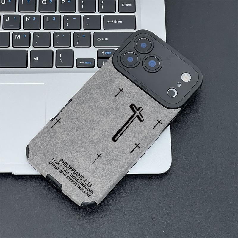 Embossed Cross Pattern TPU & Leather Cellphone Case - Velvet-Soft, Skin-Friendly Phone Cover Casing, Protective Accessories for iPhone 17,16,15,14,13,12,11 Pro Max Plus,X,XS MAX Embossed Cross Pattern TPU & Leather Cellphone Case - Velvet-Soft, Skin-Friendly Phone Cover Casing, Protective Accessories for iPhone 17,16,15,14,13,12,11 Pro Max Plus,X,XS MAX