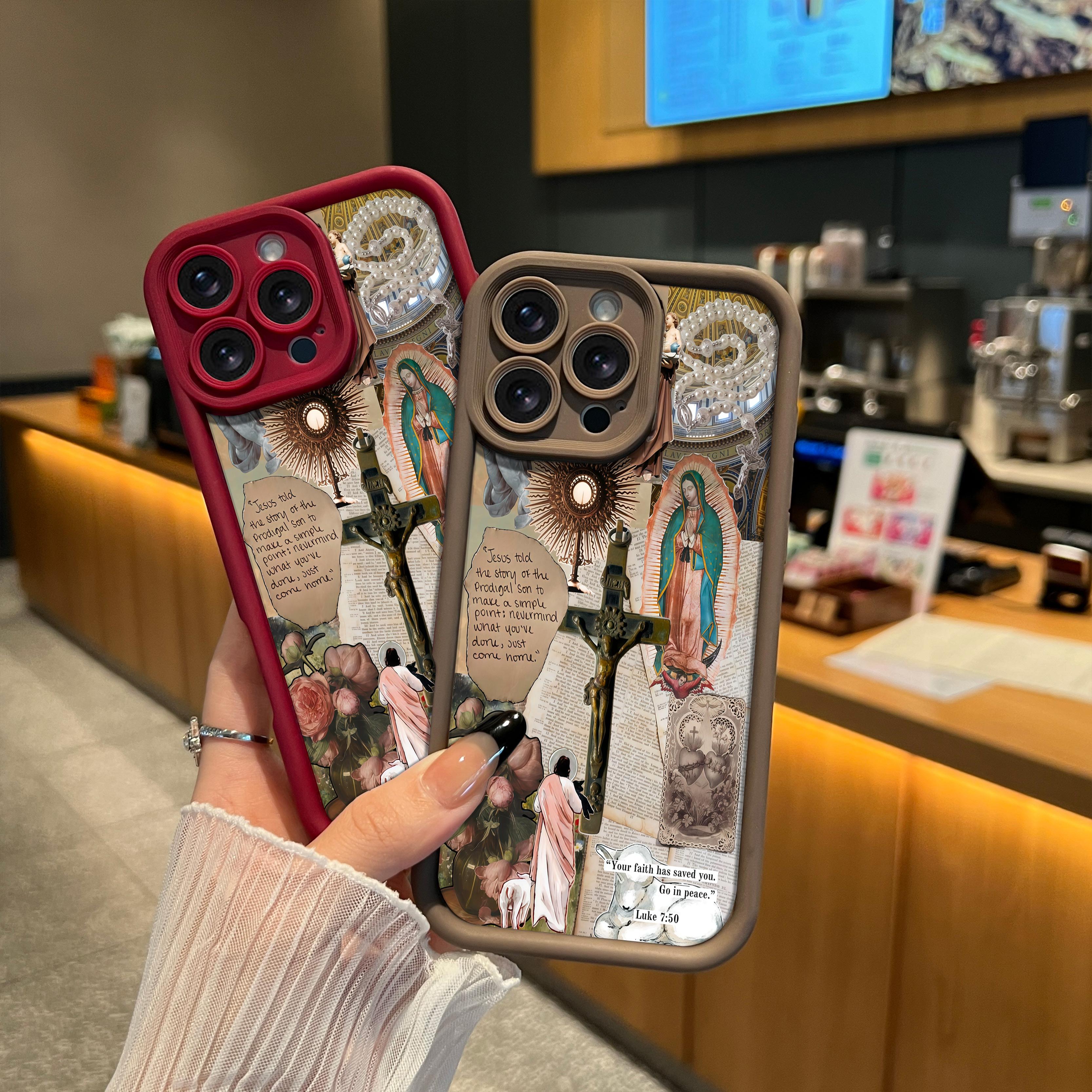 Multi-Model Cellphone Case Accessories for iPhone 16 Pro Max,15 Plus,14,13,12,11,XR,XS & Samsung Galaxy S24,S22,S23 - Phone Aesthetic Fashion Religious Collage, Anti-Scratch, Drop-Proof, Shockproof TPU Bumper Handheld Device Cover Multi-Model Cellphone Case Accessories for iPhone 16 Pro Max,15 Plus,14,13,12,11,XR,XS & Samsung Galaxy S24,S22,S23 - Phone Aesthetic Fashion Religious Collage, Anti-Scratch, Drop-Proof, Shockproof TPU Bumper Handheld Device Cover