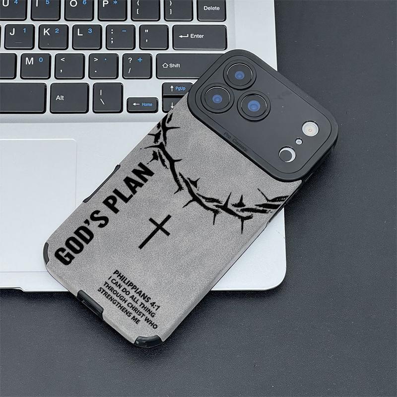 God’s Plan Crown Of Thorns Cross Phone Case Soft Touch Surface Anti‑Fingerprint Comfort Grip Protective Leather Material with Velvet-Like Delicate Skin-Friendly Touch, Compatible with iPhone 17,16,15,14,13,12,11 Pro Max Plus,X,XS MAX God’s Plan Crown Of Thorns Cross Phone Case Soft Touch Surface Anti‑Fingerprint Comfort Grip Protective Leather Material with Velvet-Like Delicate Skin-Friendly Touch, Compatible with iPhone 17,16,15,14,13,12,11 Pro Max Plus,X,XS MAX
