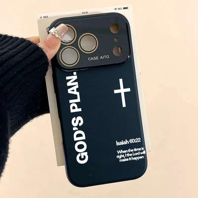 God'S Plan Phone Case Skin-Friendly Touch Lens Protect, Dopamine Aesthetic Cover for Apple iPhone 17, 16, 15, 14, 13, 12, Durable Smartphone Accessory Casing God'S Plan Phone Case Skin-Friendly Touch Lens Protect, Dopamine Aesthetic Cover for Apple iPhone 17, 16, 15, 14, 13, 12, Durable Smartphone Accessory Casing