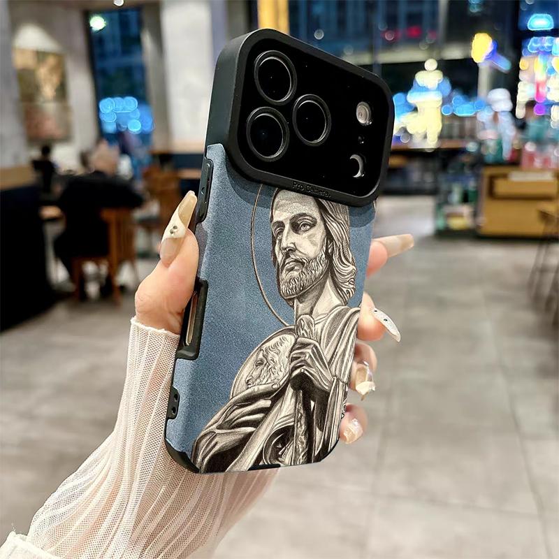 The Jesus portrait pattern phone case is made of TPU and leather with a delicate touch that is skin friendly like velvet, suitable for Apple 17 16 15 14 13 12 11 Pro Max Plus X XS Max The Jesus portrait pattern phone case is made of TPU and leather with a delicate touch that is skin friendly like velvet, suitable for Apple 17 16 15 14 13 12 11 Pro Max Plus X XS Max