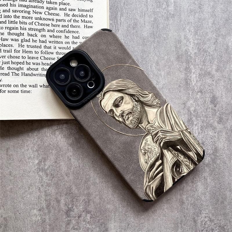 The Jesus portrait pattern phone case is made of TPU and leather with a delicate touch that is skin friendly like velvet, suitable for Apple 17 16 15 14 13 12 11 Pro Max Plus X XS Max The Jesus portrait pattern phone case is made of TPU and leather with a delicate touch that is skin friendly like velvet, suitable for Apple 17 16 15 14 13 12 11 Pro Max Plus X XS Max