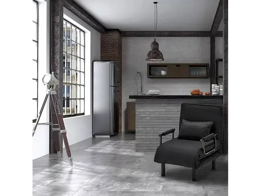 Kompakter klappbarer Stoff-Schlafsessel in Grau