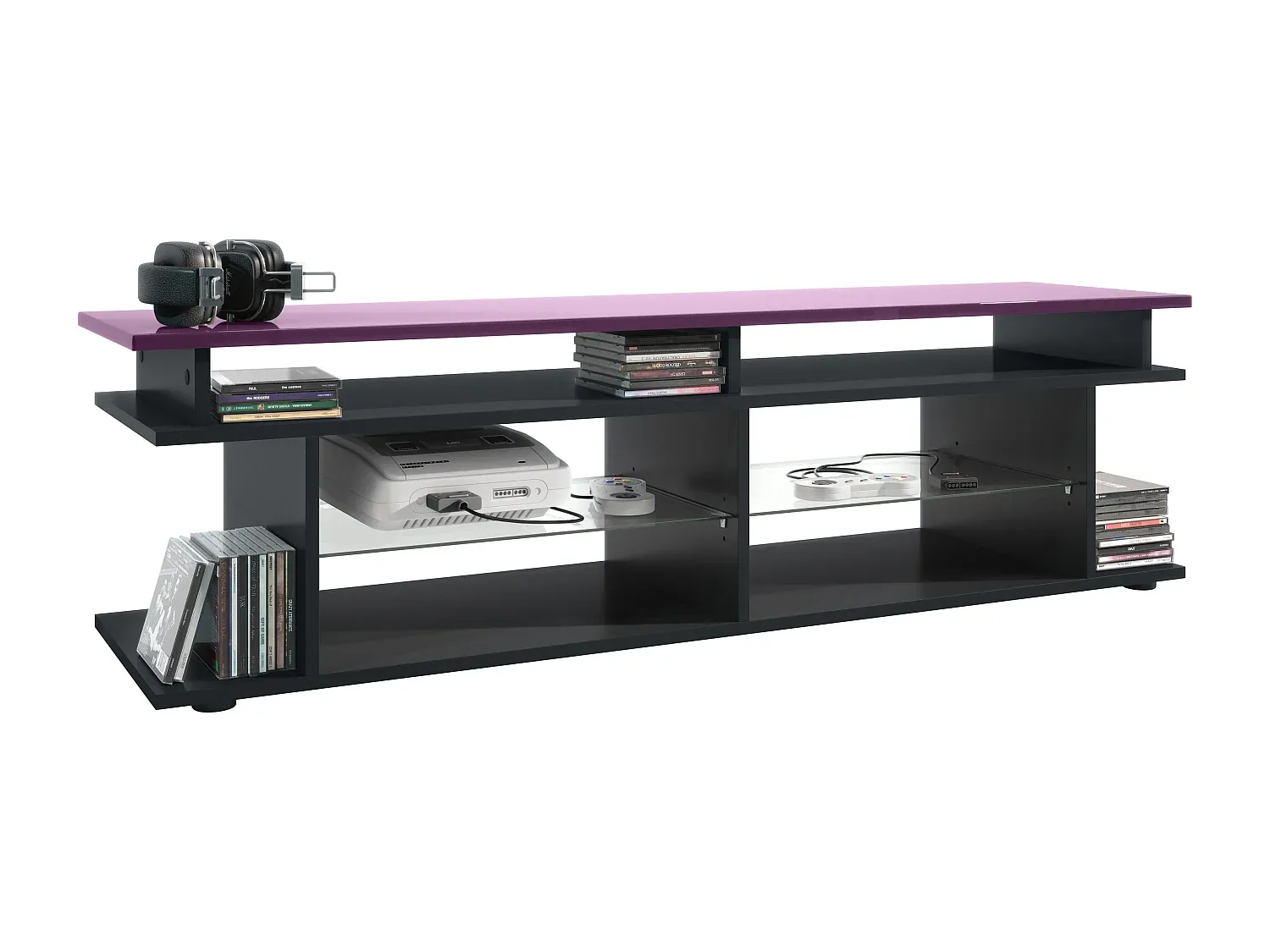 Moderner TV-Schrank in Grau Hochglanz