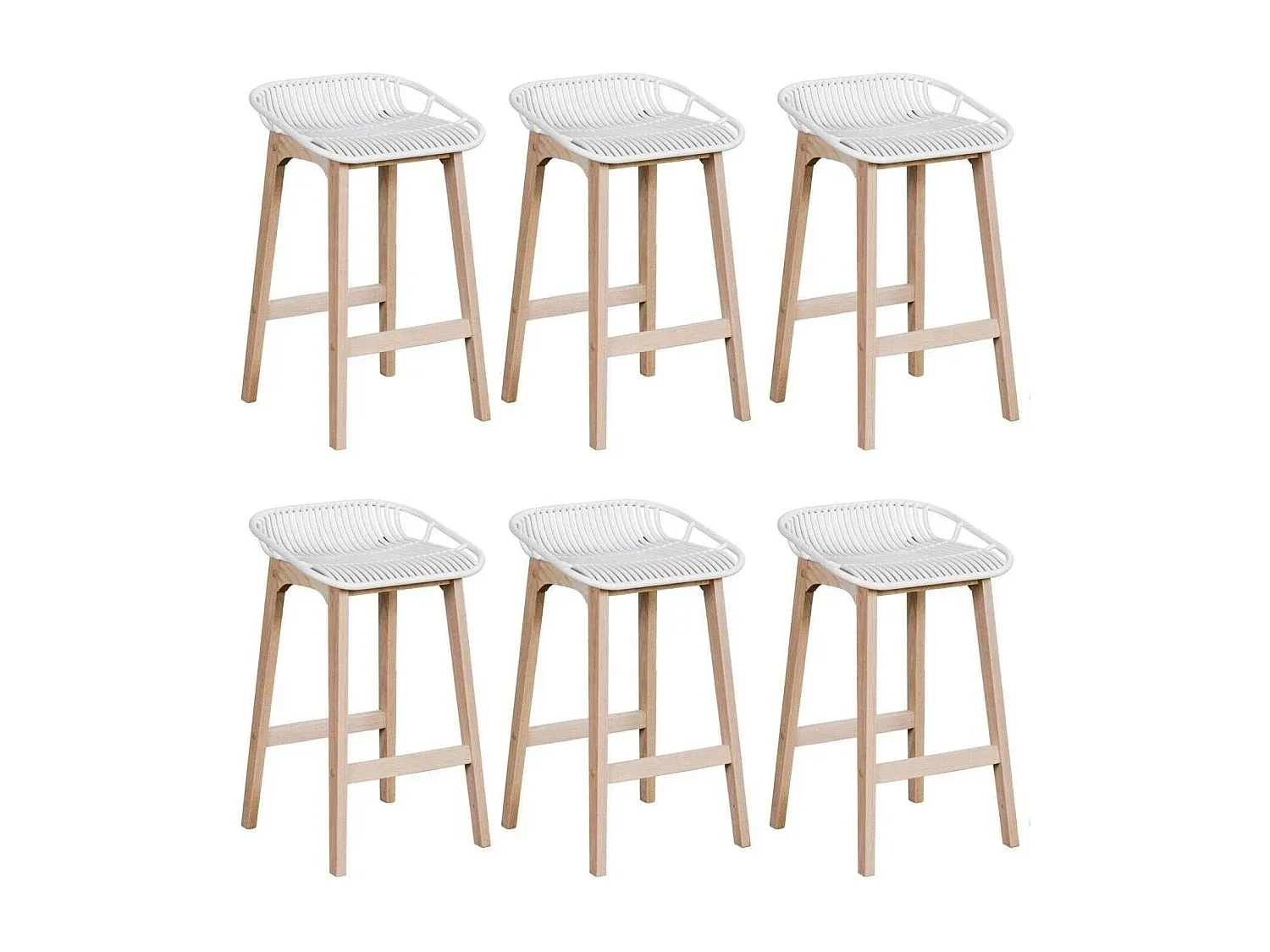 Eichen Barhocker mit Kunststoffsitz, 65 cm hoch