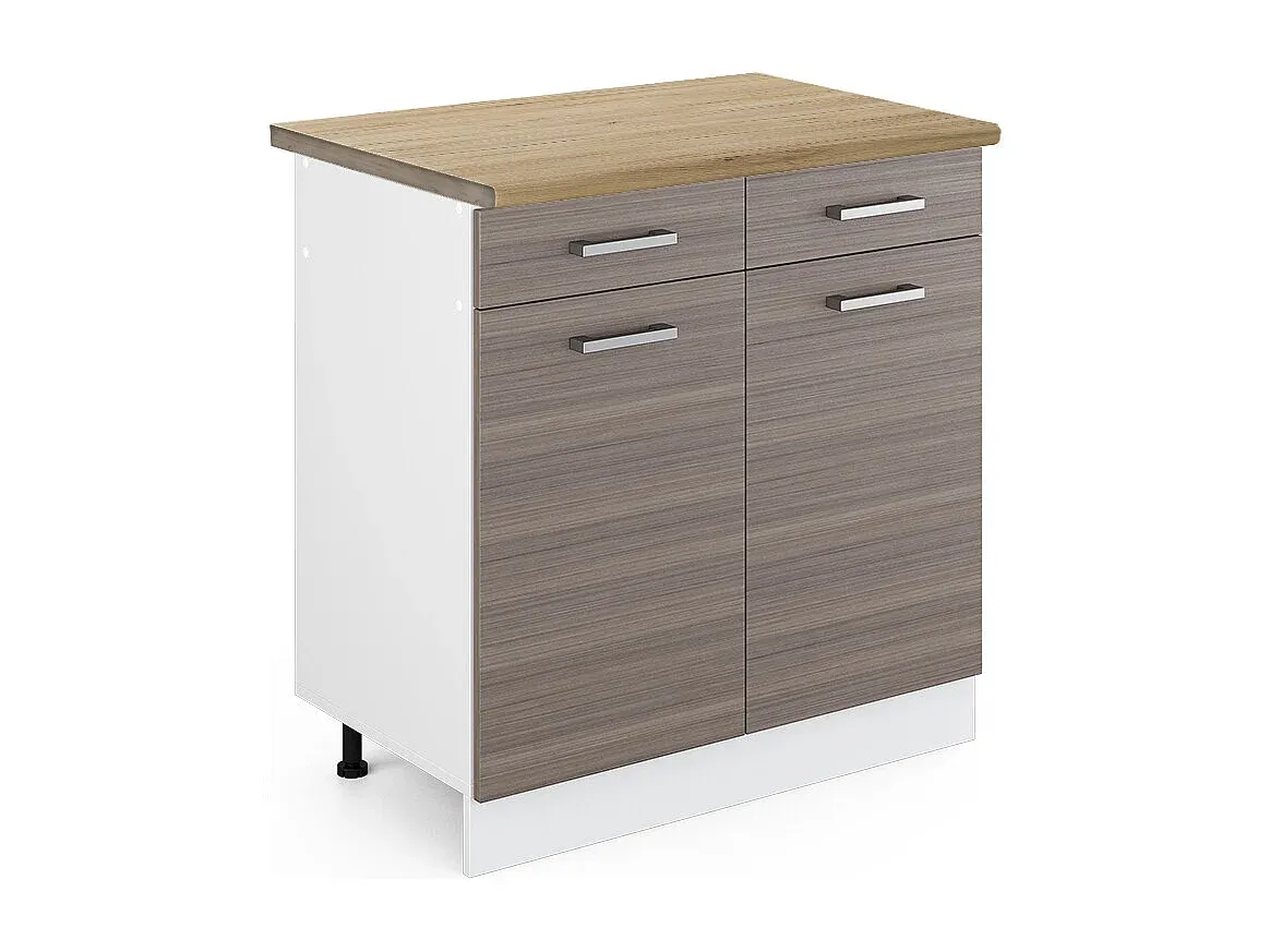 Moderner Küchenunterschrank in Eicheoptik 80x60x81,6 cm