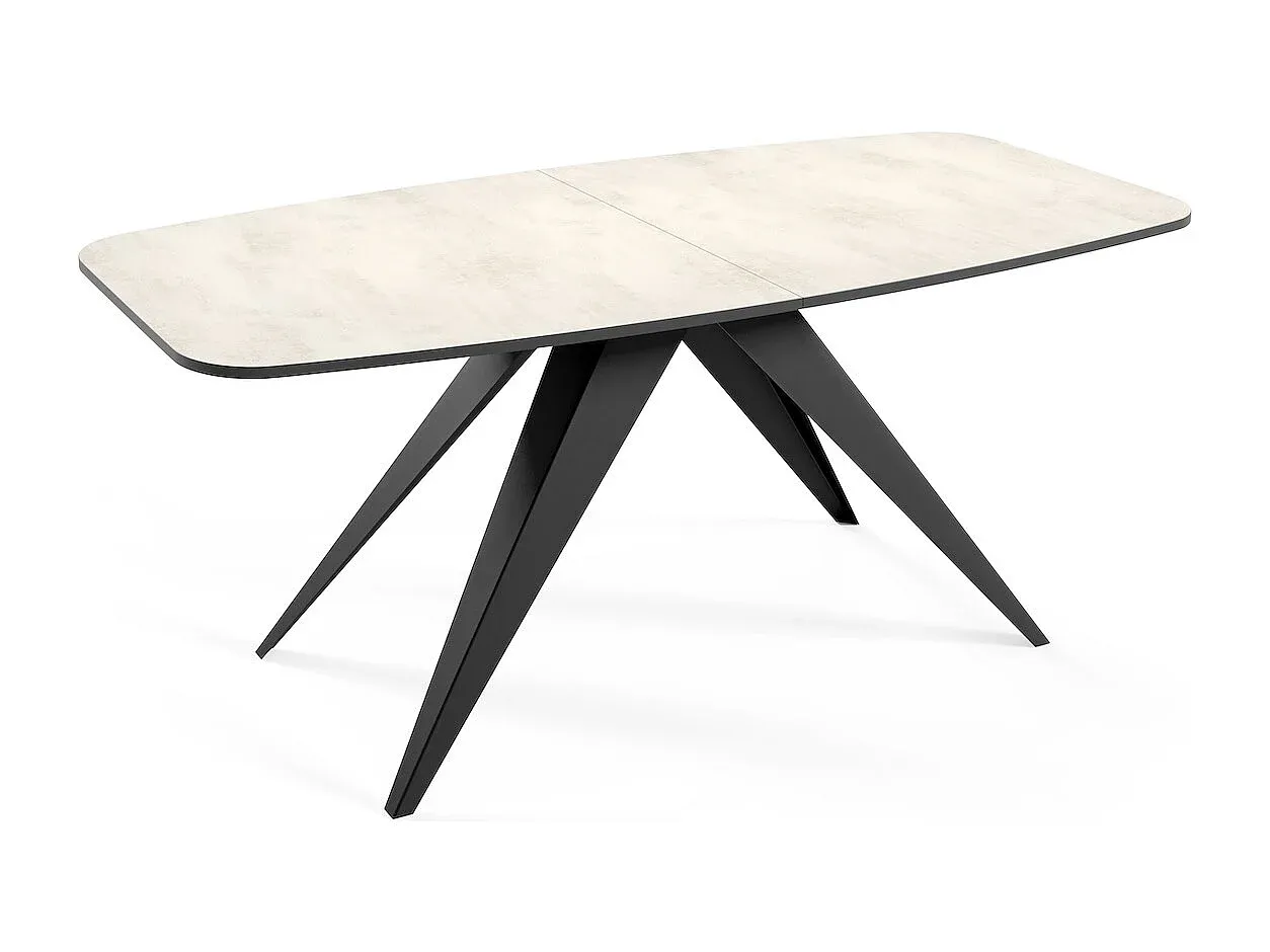 Moderner Ausziehbarer Esstisch in Weiß und Schwarz