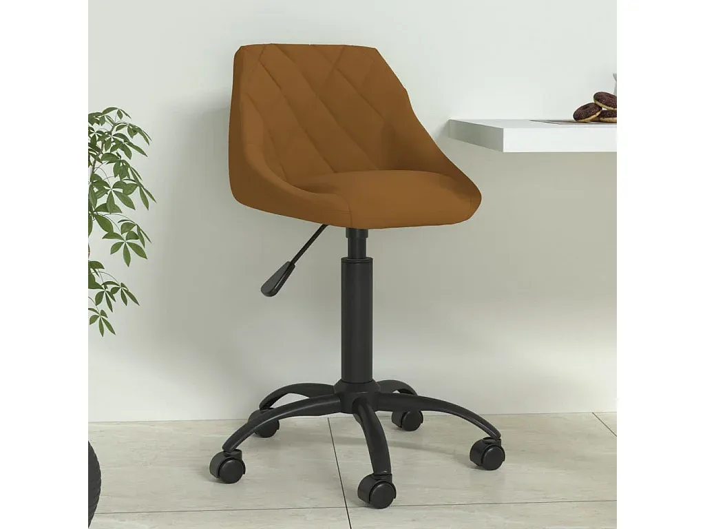 Moderner Esszimmerstuhl aus Braunsamt