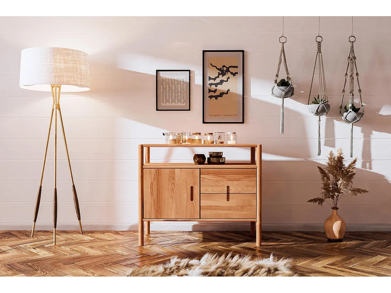 Kommode aus Massivholz mit Naturöl-Finish