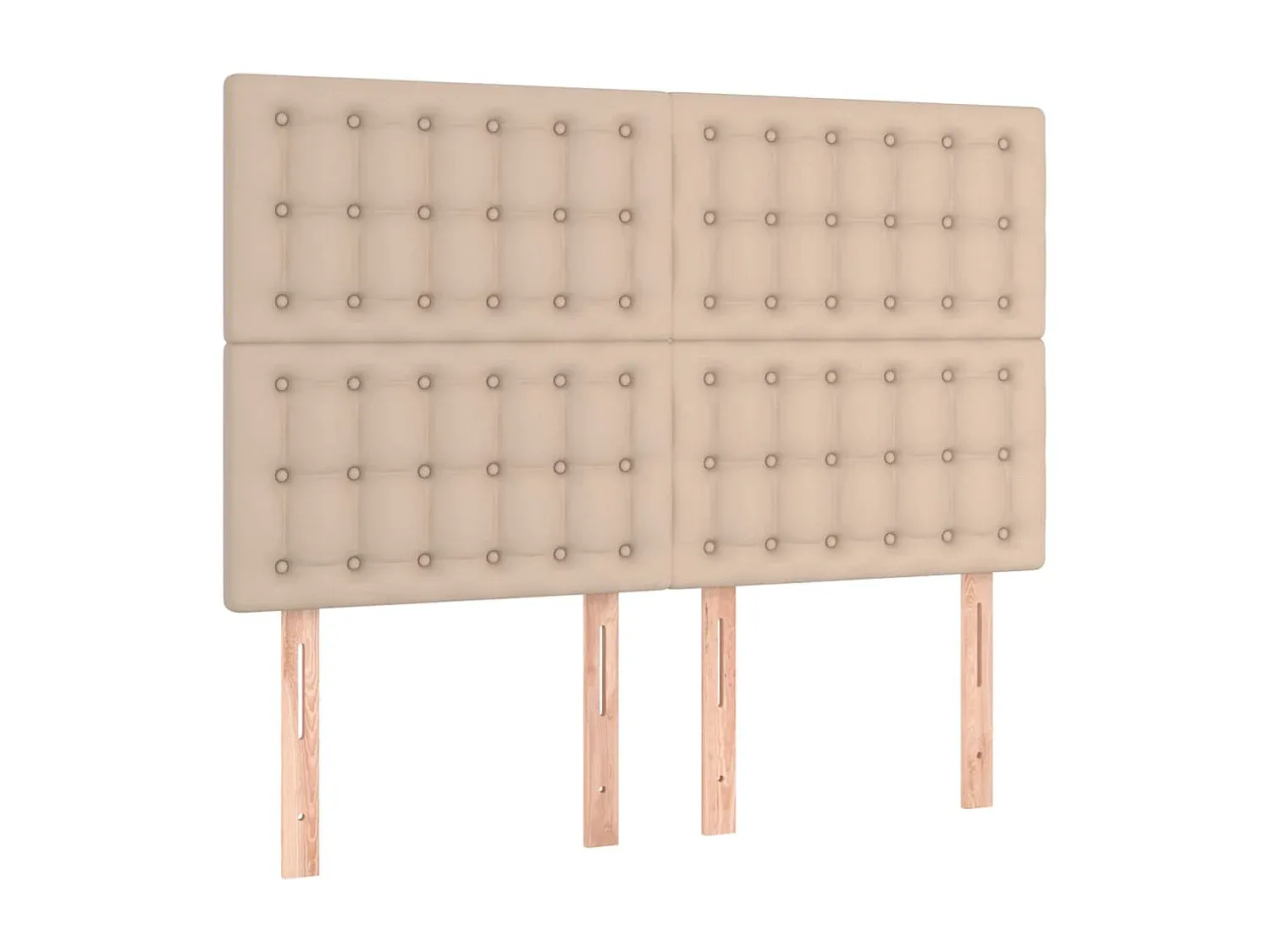 Kopfteil Set 4 Stück Kunstleder Cappuccino-Braun