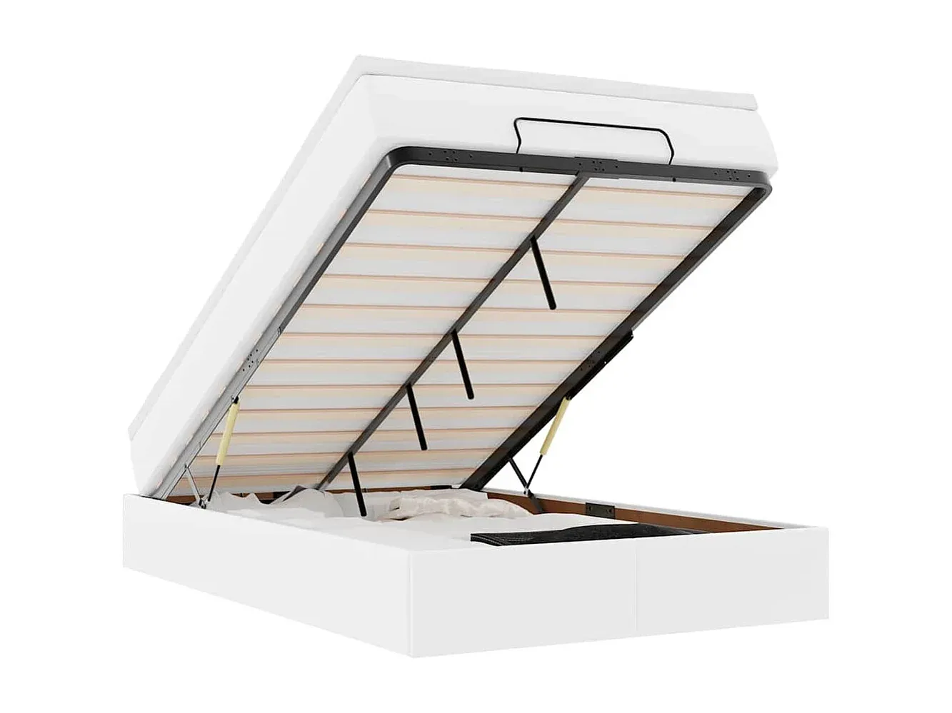 Hochwertiges Polsterbett mit Stauraum 120x200 cm Weiß