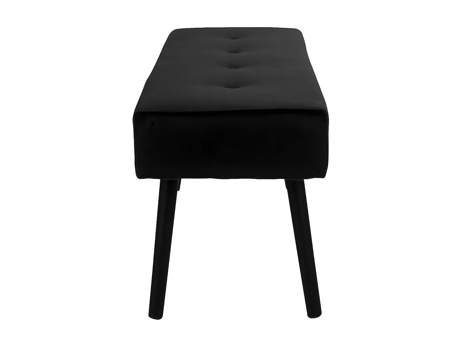 Moderne Samt-Sitzbank in Schwarz mit Dunklen Beinen