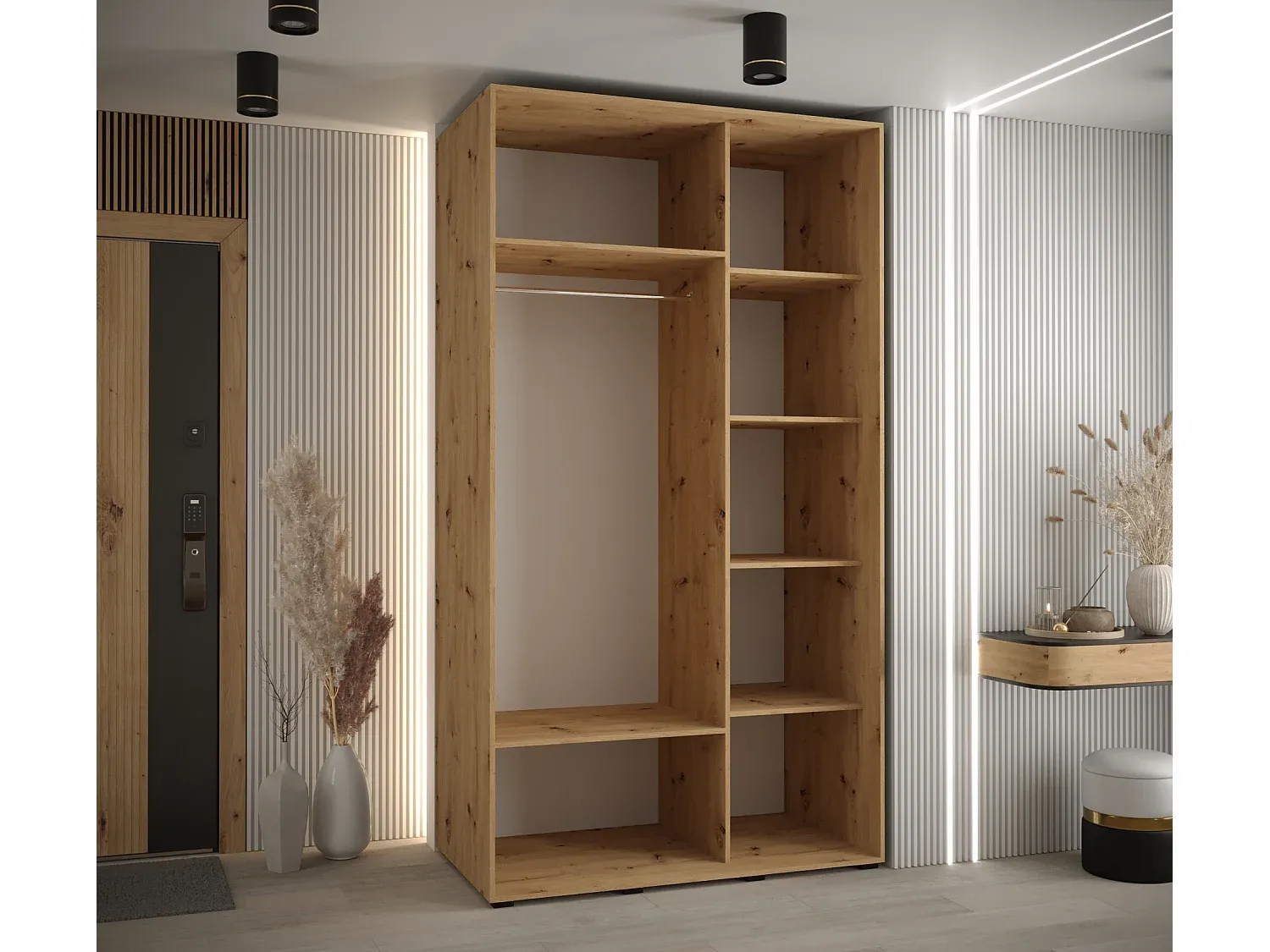 Großer Schwebetürenschrank mit Zwei Türen in Stilvollem Design