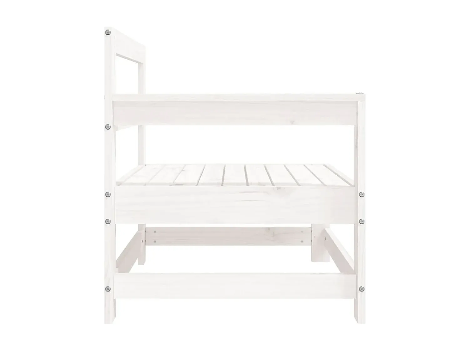 Outdoor-Ecksofa aus Massivholz in Weiß