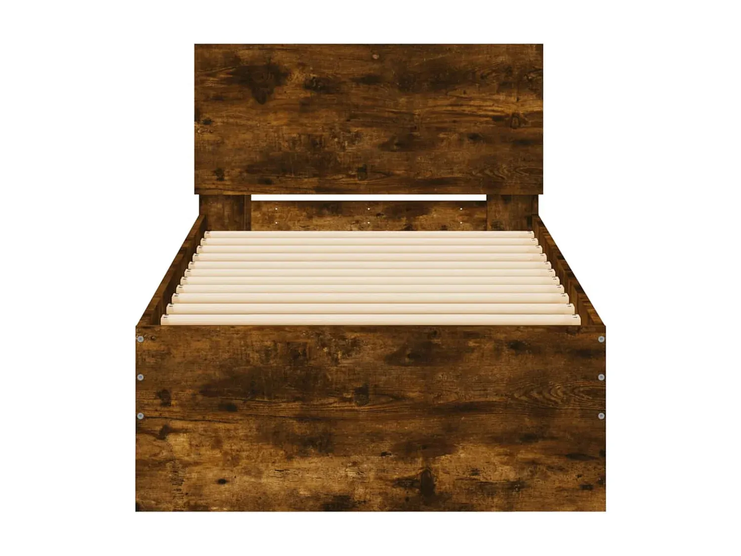 Holzbettgestell mit Kopfteil in Eichenoptik, 75 x 190 cm