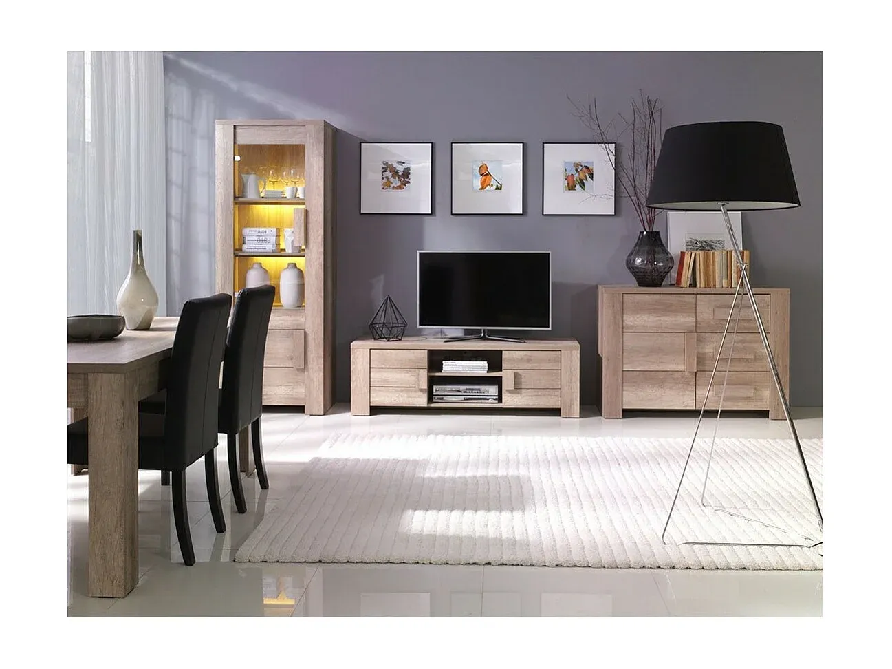 Esszimmertisch aus hellem Eichenholz, 160 cm