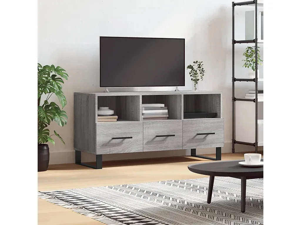 Moderner TV-Schrank in Grau Sonoma Eiche 102x36x50 cm