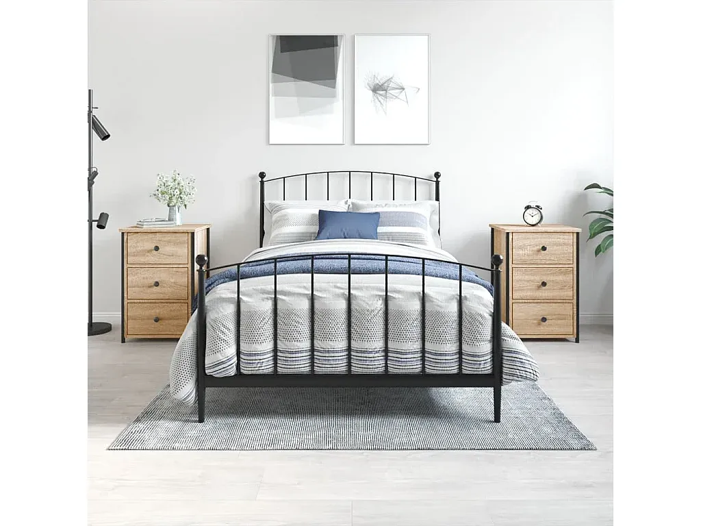 Moderner Nachtschrank im Set, Eichenoptik