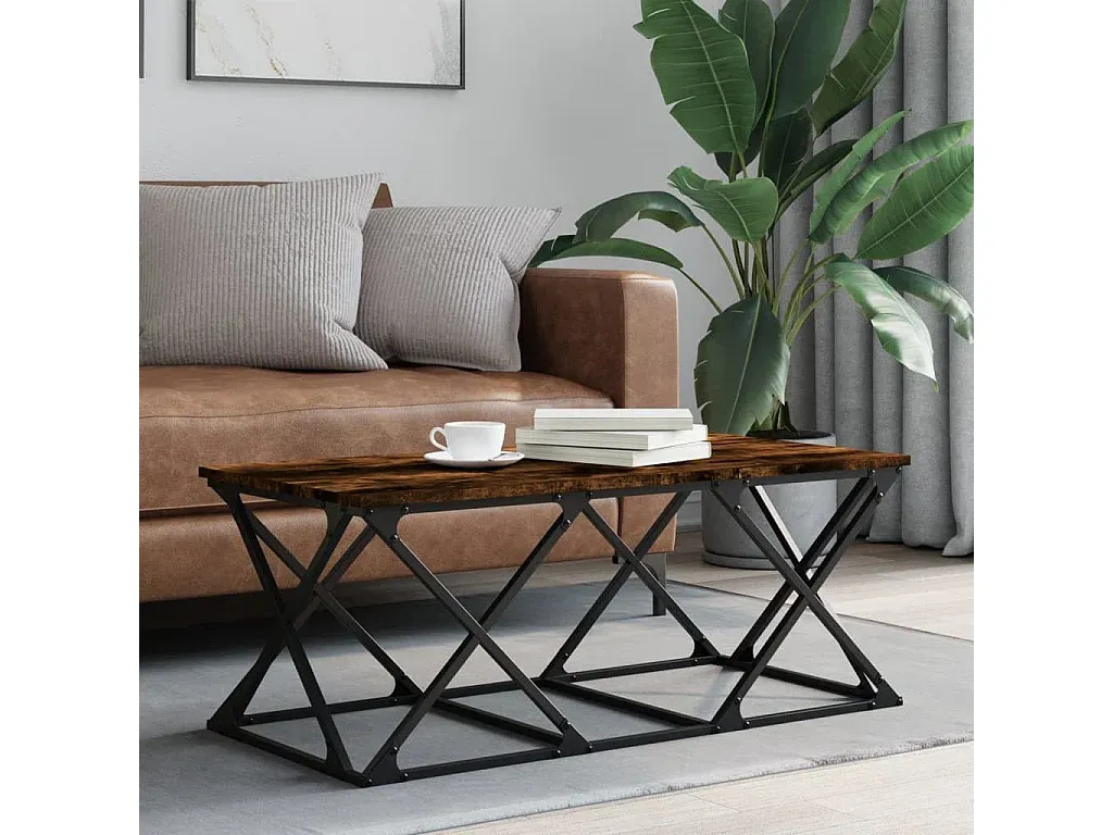 Moderner Couchtisch in Räuchereiche Optik, 100x49x40 cm