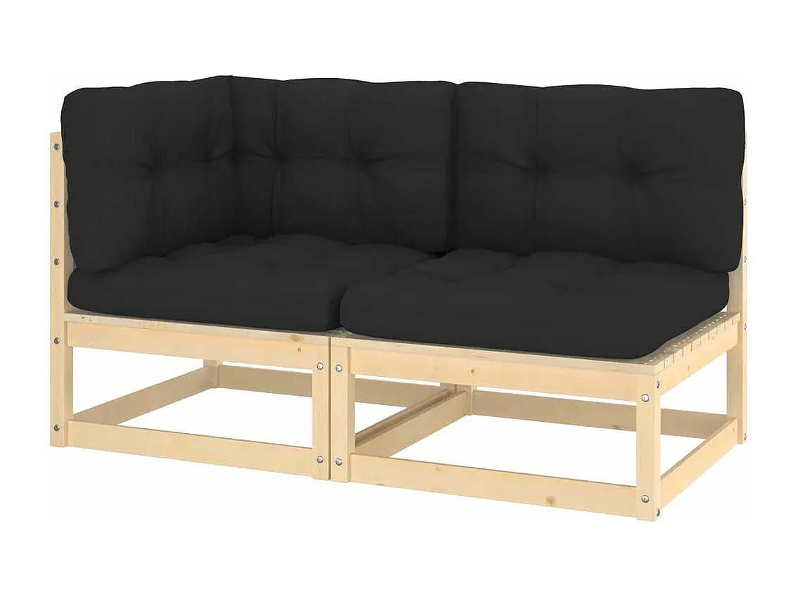 Garten-Lounge-Set aus Massivholz mit Kissen