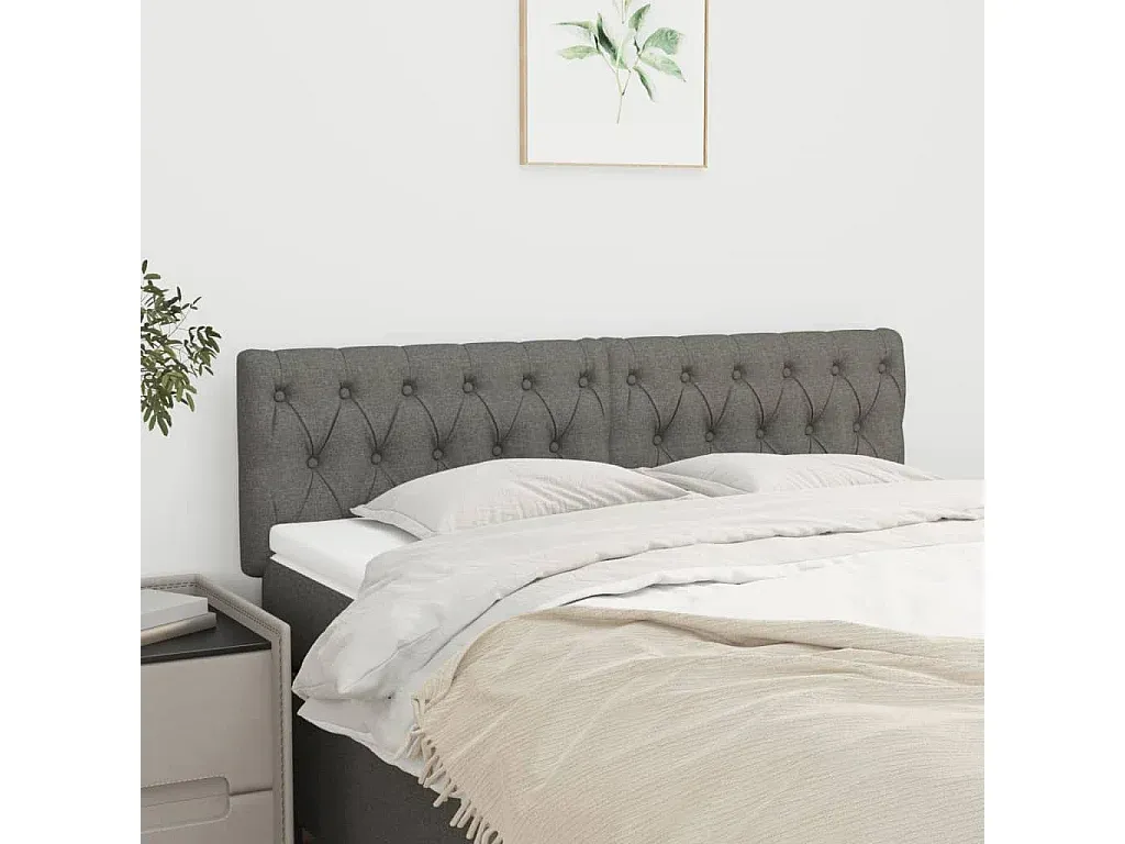 Verstellbares Kopfteil für Bett, Dunkelgrau, 80x7x78/88 cm, Stoff