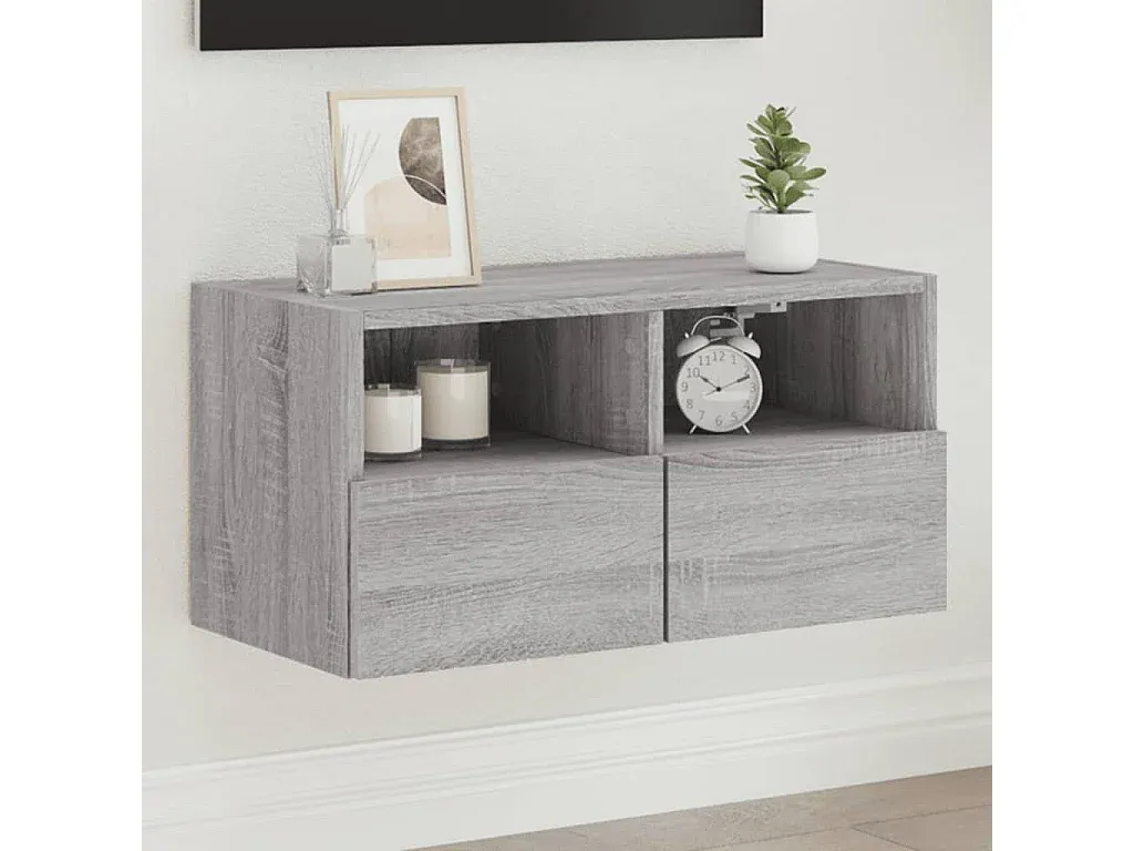 Moderner TV-Wandschrank in Grau Sonoma, 60x30x30 cm