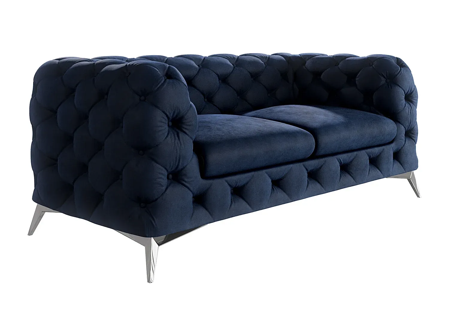 Elegantes 2-Sitzer Chesterfield Sofa mit Metallfüßen