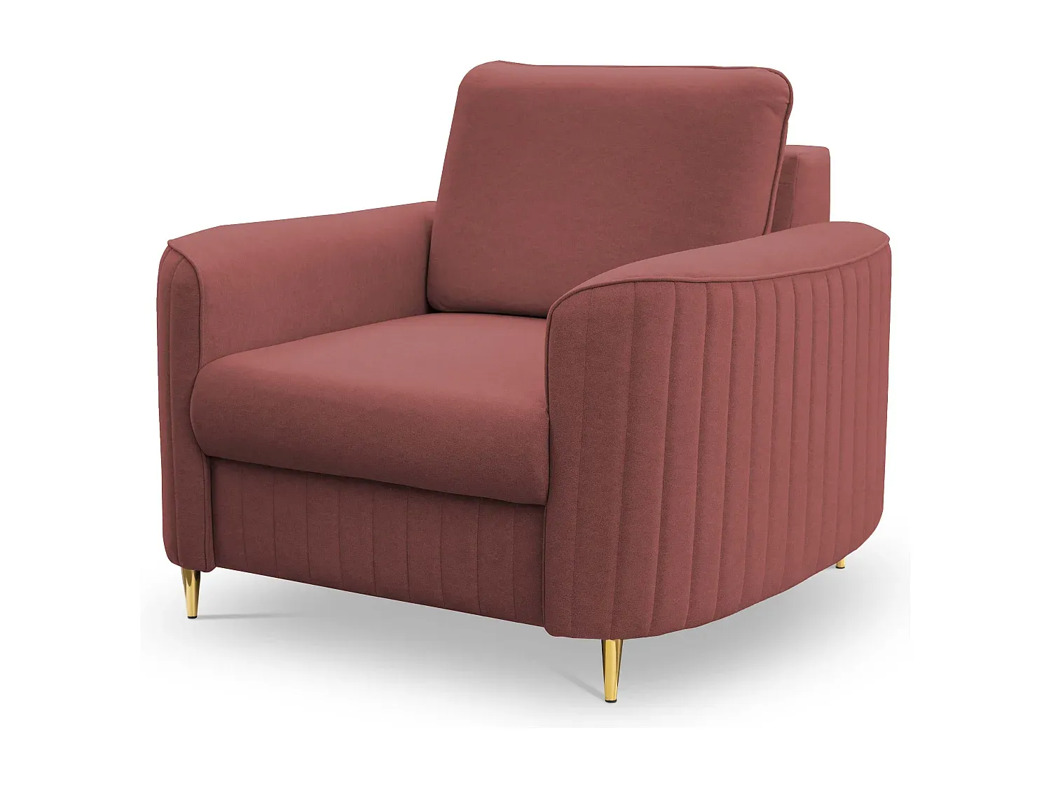 Moderner Sessel mit Metallbeinen und gepolstertem Rückenteil