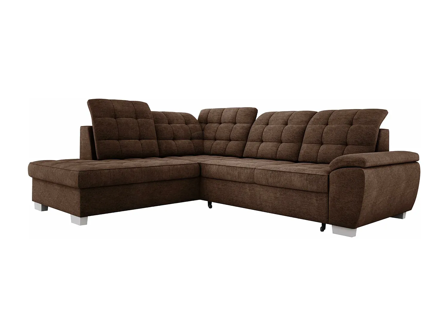 Ecksofa mit Stoffbezug, 258x212cm - elegantes Design, Schlaffunktion und Stauraum, links