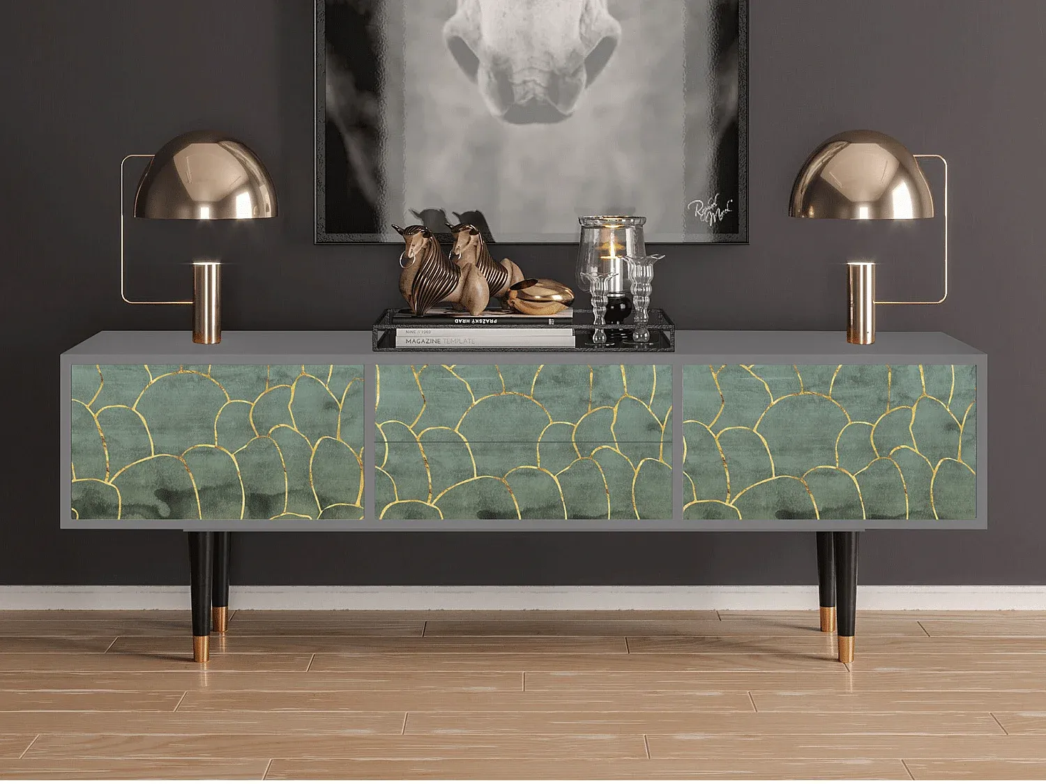 Fernsehschrank - Modernes Design, Grau