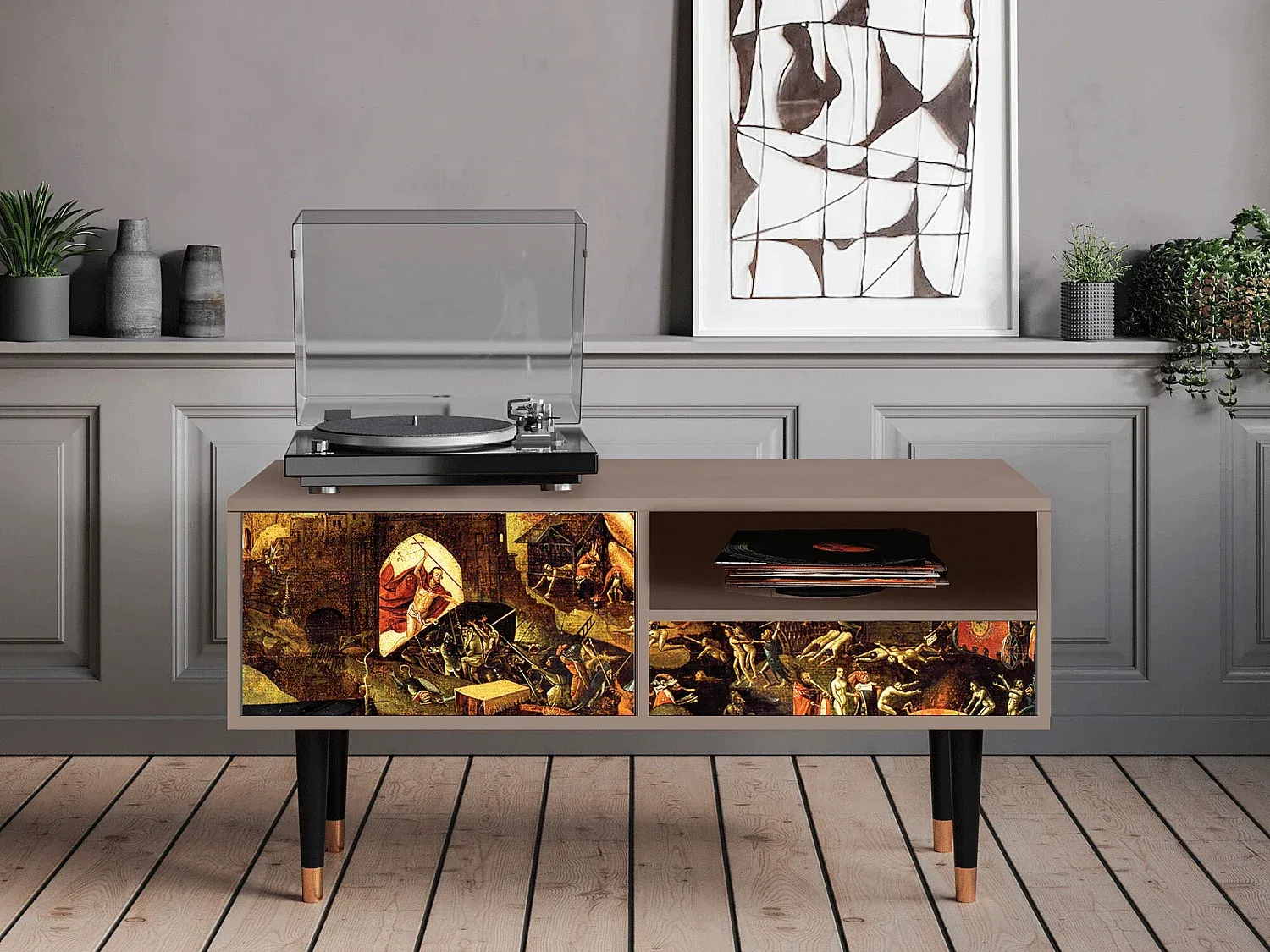 Moderner TV-Ständer in Holzoptik