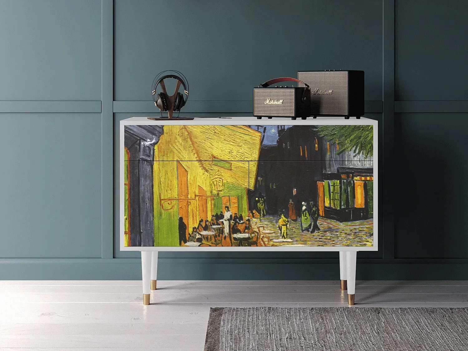 Kompaktes Sideboard mit Stauraum - Weiß