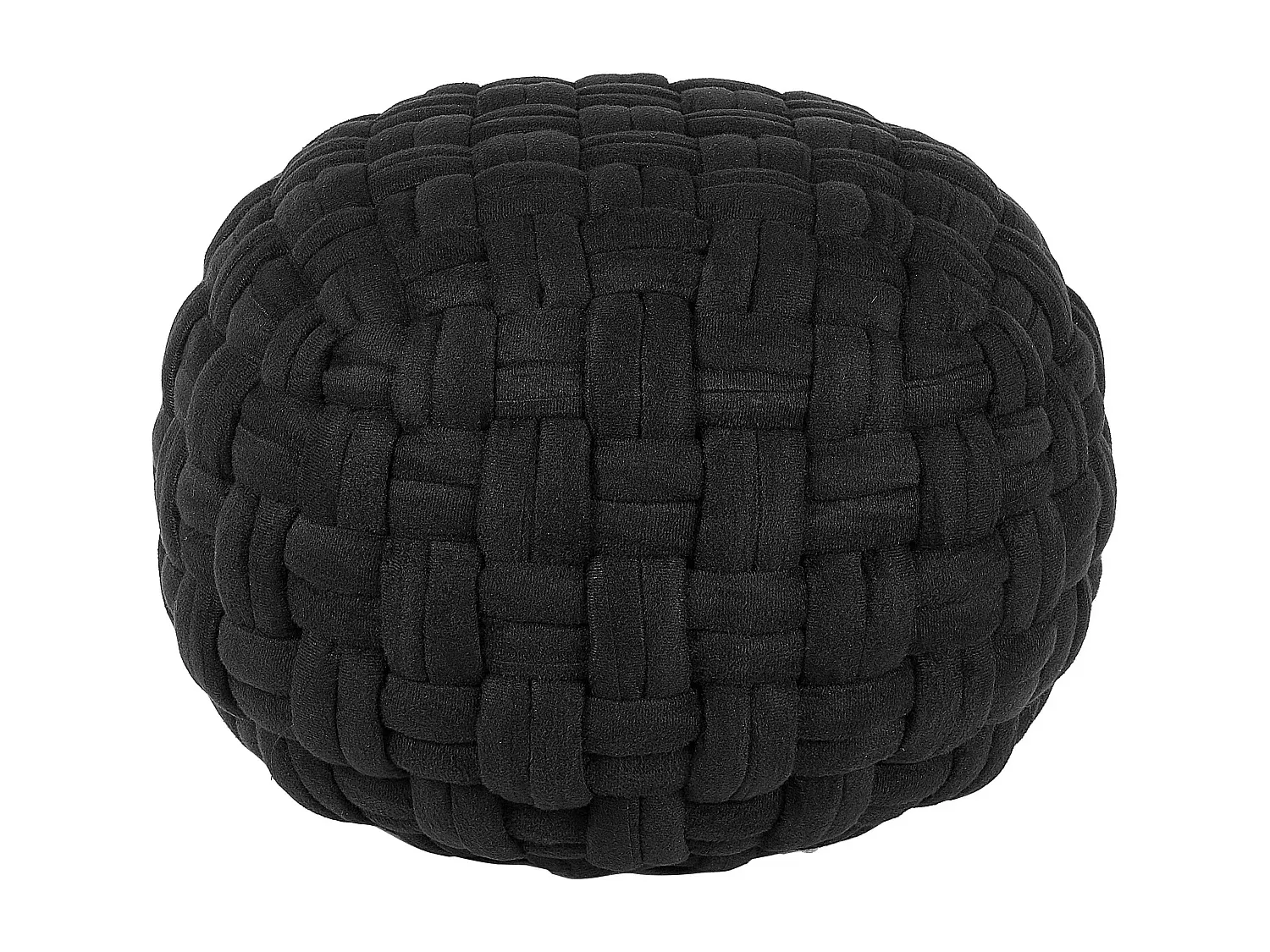 Samt-Pouf in Schwarz 45 x 35 cm