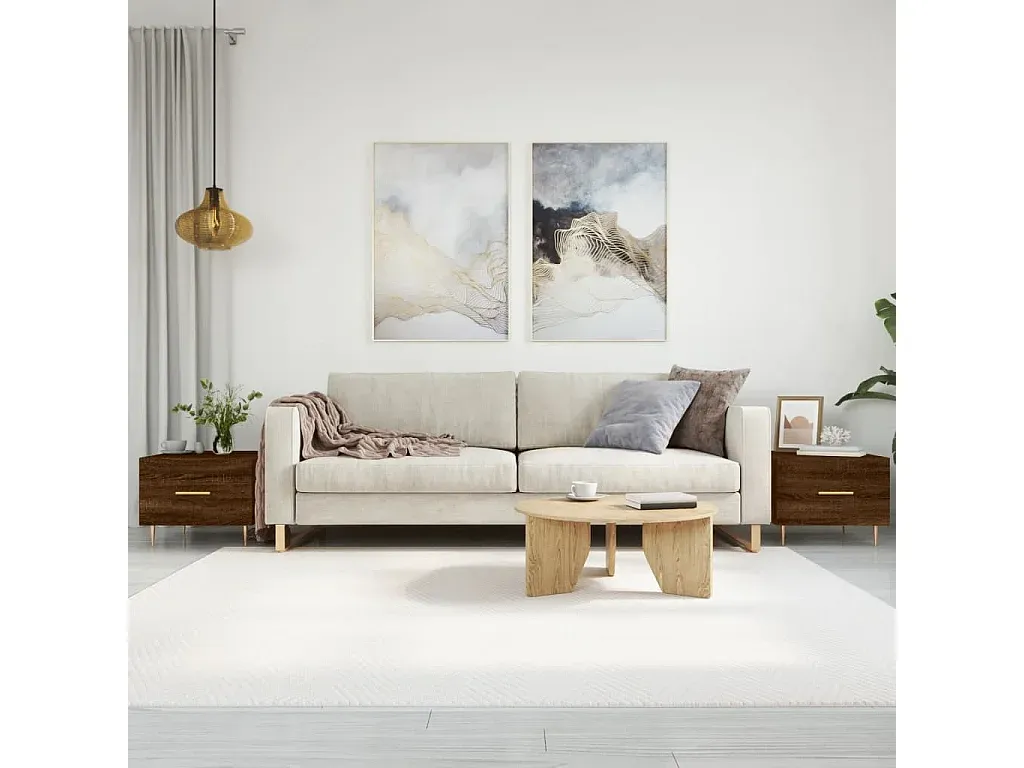 Zweier-Set Beistelltische in Eichenoptik, Braun, 50x50x40 cm