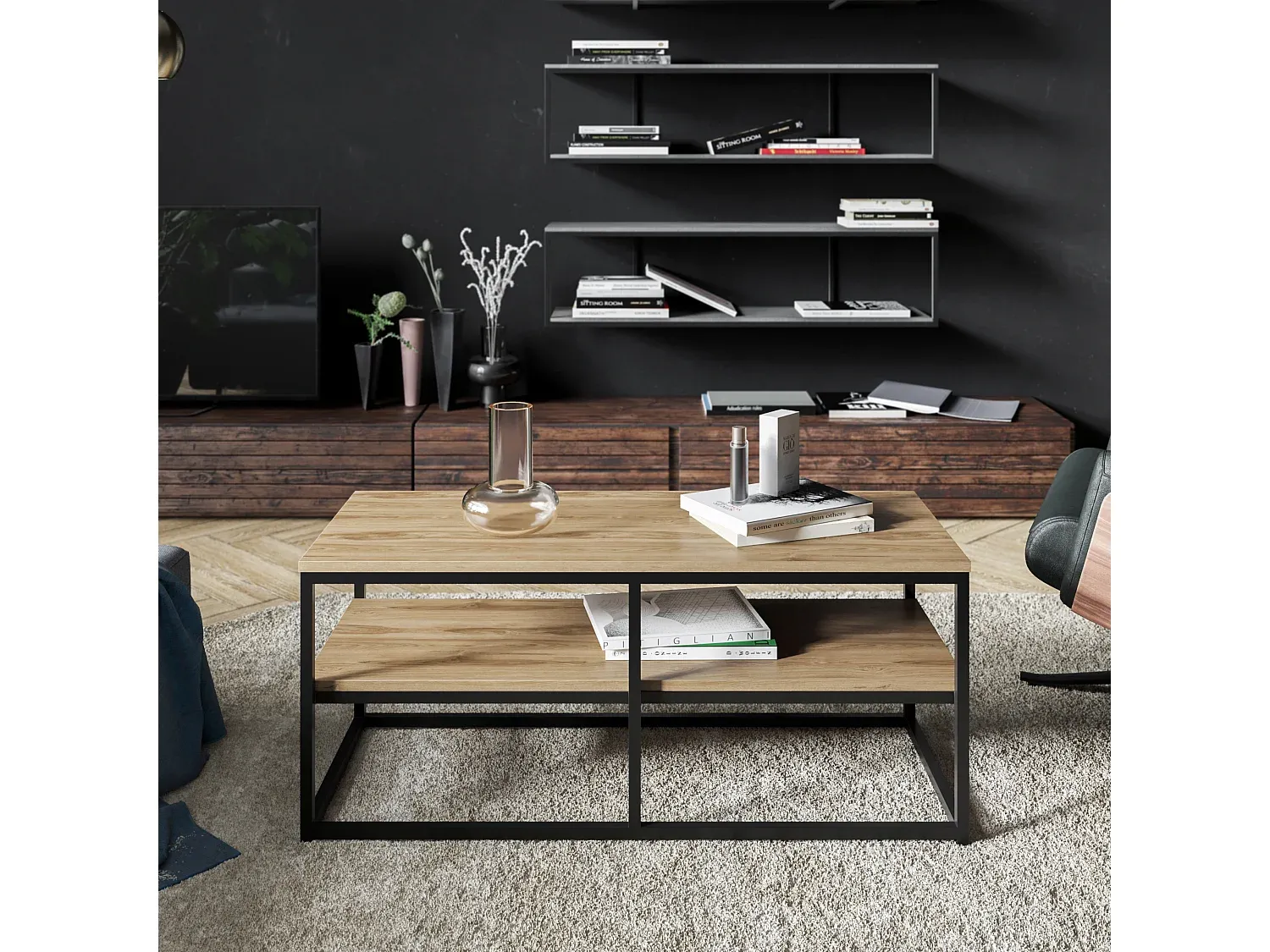 Moderner Wohnzimmertisch mit Stauraum