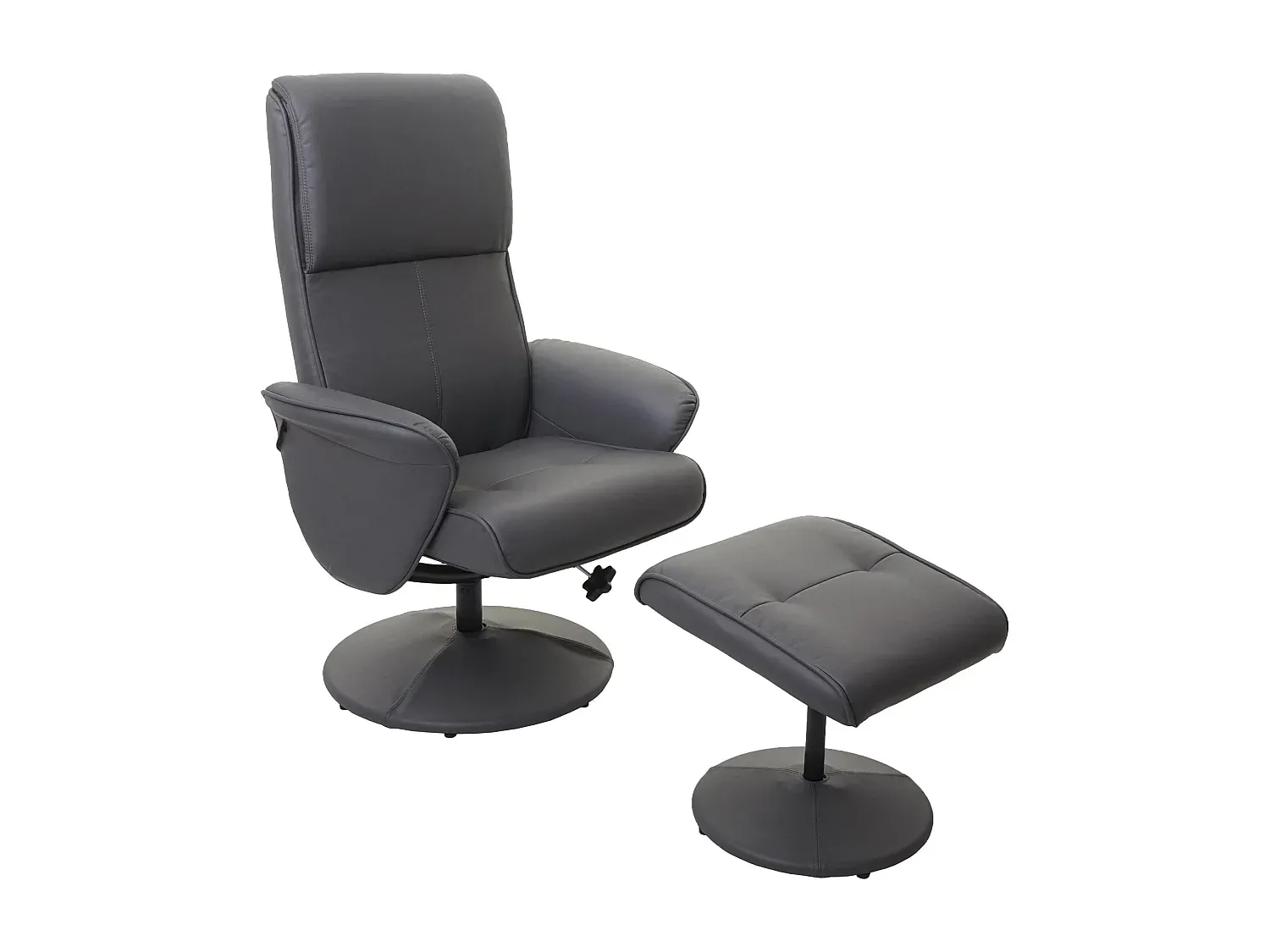 Bequemer Liegesessel aus Kunstleder, mattgrau