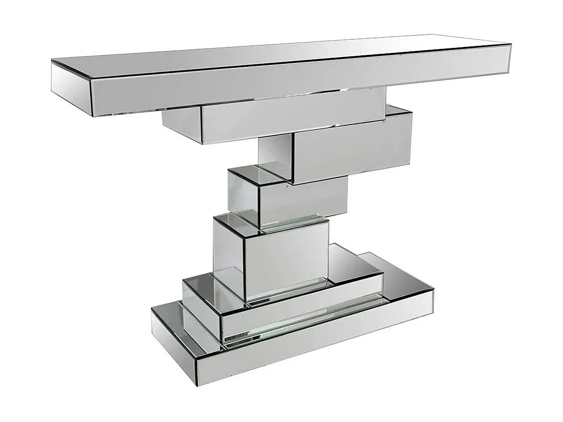 Moderner Konsolentisch aus Spiegelglas, 80 cm